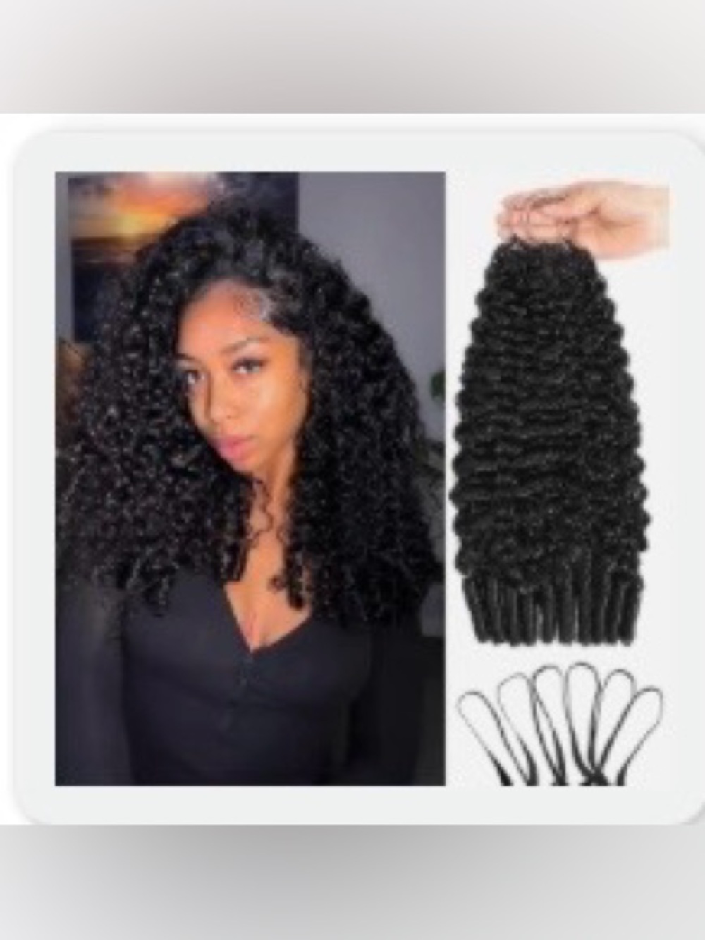16”Burmese Curly Crochet Human Hair, Knotless Pre‑Separated 14A Feather Huma…